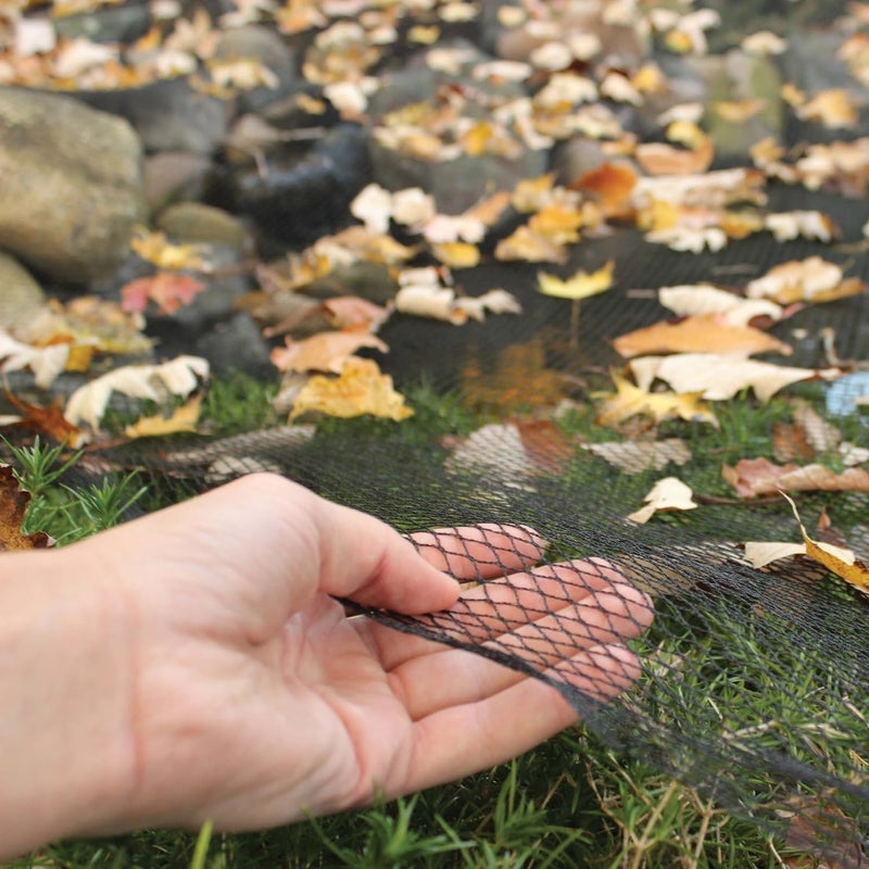 Vocray Koi Pond Netting for Leaves 25x50 Ft, 1 in Strong Woven Fine Mesh Pond Leaf Net Cover, Protecting Koi Fish from Herons, Raccoons, Birds, Cats & Predators, 28 Pcs Stakes Included - Image 4